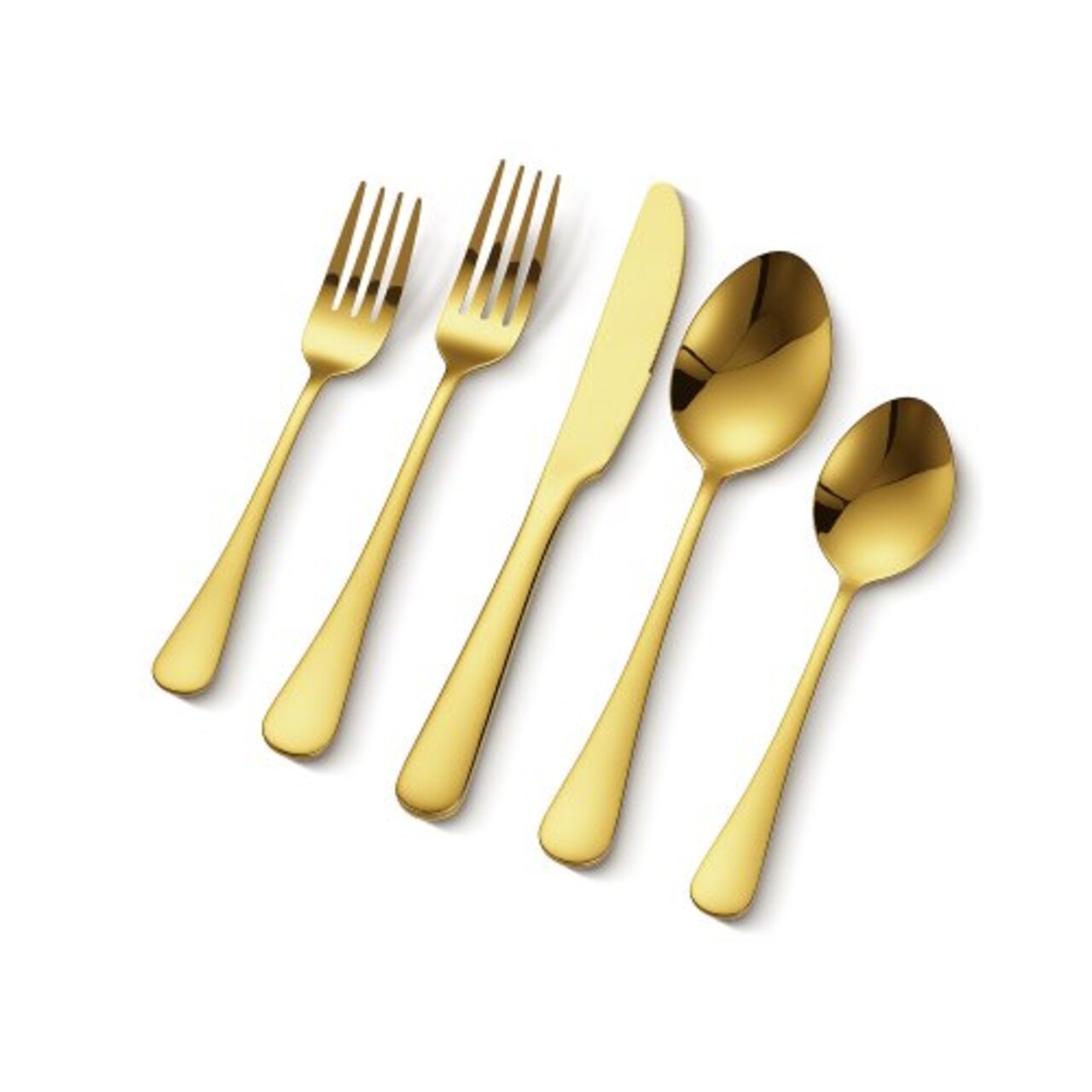 Gold Stainless Steel 100-Piece Flatware Set with Spoons, Forks & Knives